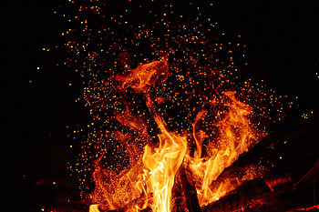 Fire, Dark, Glare, Flame, Sparks HD wallpaper