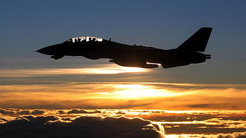 military Aircraft, Airplane, Jets, Silhouette, Clouds, Sunlight, Grumman F 14 Tomcat / and Mobile Backgrounds HD wallpaper
