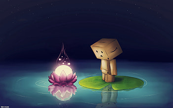 Art, Flower, Cardboard Robot, Danboard HD wallpaper