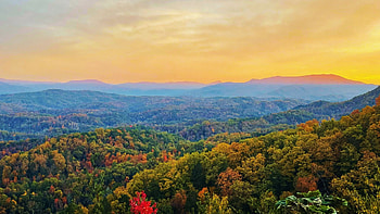 Autumn in South Central Appalachia, Sevierville, Tennessee, fall, hills, trees, colors, sky, forest, usa HD wallpaper
