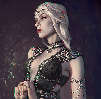 Elf girl, jewel, art, blonde, fantasy, girl, zero akuma, elf HD wallpaper