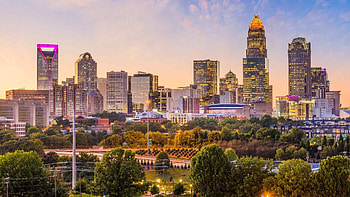 Charlotte skyline, West Virginia, Yeager airport, International travel HD wallpaper
