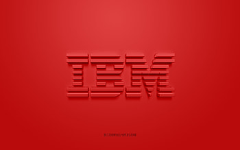 IBM 3d logo, red background, IBM emblem, IBM red logo, IBM, brands, IBM logo HD wallpaper