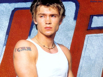 Chad Michael Murray, sexy, blond, actor, tatoo, male, t-shirt, handsome HD wallpaper