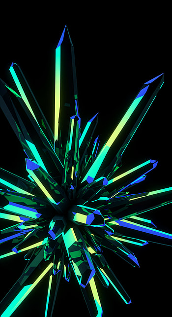 Fluorescent Crystal Burst: A Stunning Experience, crystal, geometry, Abstract, neon HD phone wallpaper