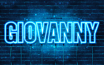 Giovanny, , with names, Giovanny name, blue neon lights, Giovanny Birtay, Happy Birtay Giovanny, popular italian male names, with Giovanny name HD wallpaper