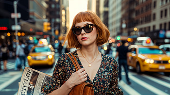 Street graphy: Urban Chic Moment in the City, Street graphy, woman, sunglasses, taxi, newspaper HD wallpaper