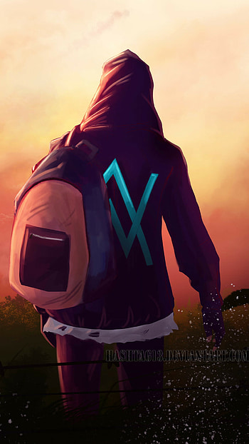 Alan Walker, Vibrant anime backgrounds, Captivating artistry, Musical magic HD phone wallpaper