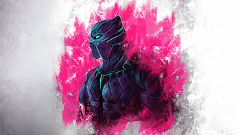 Black Panther The Ultimate Heroic Pose, black-panther, superheroes, artwork, art, digital-art, deviantart HD wallpaper