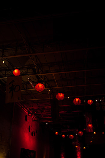 Lights, Dark, Lanterns, Darkness, Chinese Lanterns HD phone wallpaper