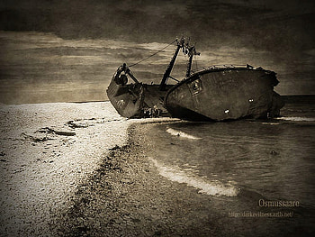 Shipwrecked, stranded, island, ship, sand, remote, black and white, shipwreck, ocean HD wallpaper