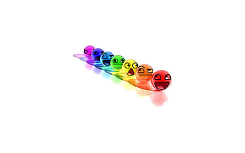Multicolored, Motley, 3D, Smile, Balls HD wallpaper