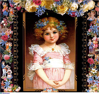 Victorian girl, painting, art, flower, girl, people, woman HD wallpaper