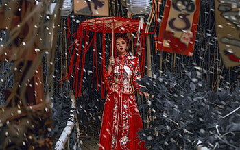 Oriental Beauty, Asian, umbrella, girl, oriental HD wallpaper