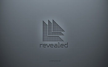 Revealed Recordings logo, gray creative background, Revealed Recordings emblem, gray paper texture, Revealed Recordings, gray background, Revealed Recordings 3d logo HD wallpaper