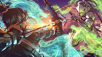 Genji Hanzo , Dual-wielding brothers, Legendary rivalry, Dynamic duo HD wallpaper