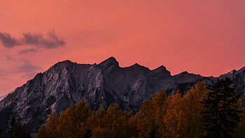 Colorful Sunset Behind The Rocks, sunset, rocks, nature HD wallpaper