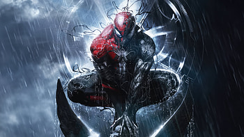 Spider Man Embraces Venoms Power, spiderman, venom, superheroes, artwork, digital-art, artist HD wallpaper