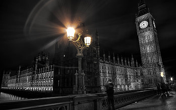 Big Ben, Colorful lights, Clock tower splendor, Urban cityscape HD wallpaper