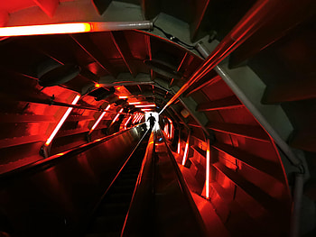 Dark, Silhouette, Neon, Human, Person, Sci-Fi, Tunnel HD wallpaper