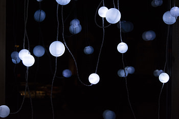 Dark, Glow, Garland, Light Bulbs HD wallpaper