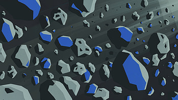 Azure Asteroid Field —, Asteroid Field, Asteroid, Asteroid Belt, Space HD wallpaper