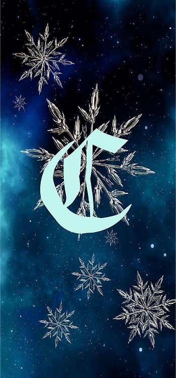 Letter C, initials, snowflakes HD phone wallpaper