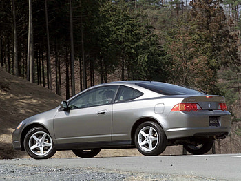 Auto, Trees, Acura, Cars, Asphalt, Side View, Style, Rsx, Akura, Metallic Gray, Grey Metallic, 2002 HD wallpaper
