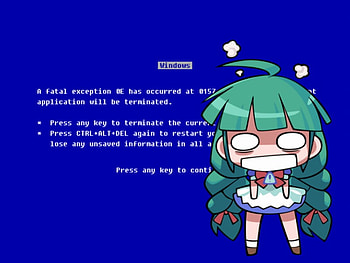 windows error, anime girl, error, chibi, anime, windows, women, female HD wallpaper