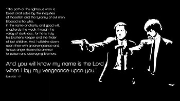 pulp fiction pulp, fiction, quotes, bible, ezekiel HD wallpaper