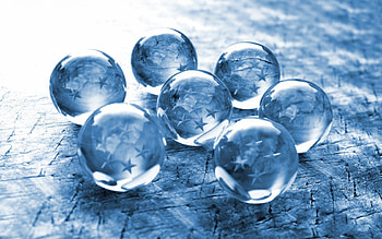 Stars In glass Spheres, blue, glass, stars, spheres HD wallpaper