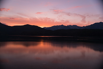 Mountain Water Reflection, mountains, reflection, nature HD wallpaper