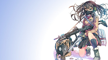 Anime anime anime girls gun German Shepherd .357 Magnum weapon twintails original characters Daito HD wallpaper