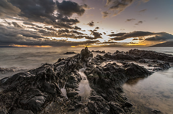 Nature, Water, Stones, Rocks, Horizon HD wallpaper