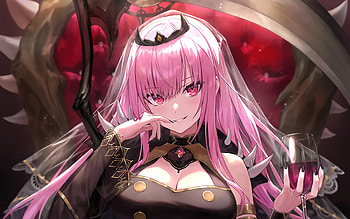 Mori Calliope, , pink hair, Virtual YouTuber, VTuber, artwork, manga, Mori Calliope channel HD wallpaper
