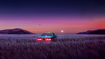 Twilight Taxi A Ride Into The Horizon, taxi, synthwave, artist, artwork, digital-art HD wallpaper