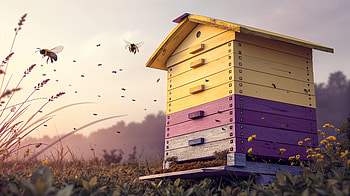 Vibrant Beehive in Ultra, Beehive, bees, nature, garden HD wallpaper