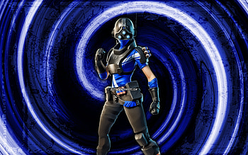 Trilogy, blue grunge background, Fortnite, vortex, Fortnite characters, Trilogy Skin, Fortnite Battle Royale, Trilogy Fortnite HD wallpaper