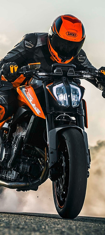KTM 790 Duke Bike, motorcycle, racing, race, , biker, helmet, ktm 790 duke, , speed, vehicle HD phone wallpaper