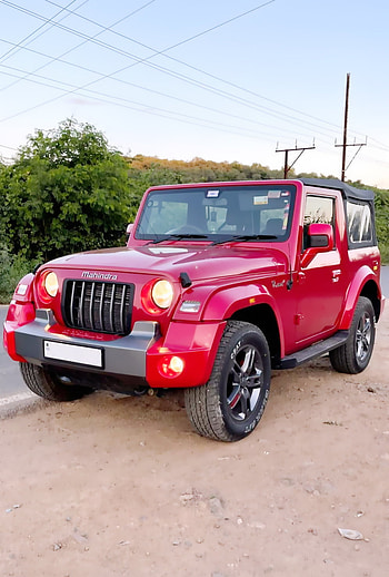 Thar, red, sky, wheels, alloys, motor_vehicle, suv, 2022, offroad, mud HD phone wallpaper