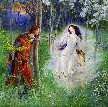 Enchantment, art, fantasy, tale, man, couple, girl, illustration, kinuko y craft HD wallpaper