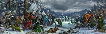 Coming Winter, winter, abstract, elves, fantasy, battle HD wallpaper
