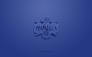 Washington Mystics, creative 3D logo, blue background, American basketball club, WNBA, Washington, USA, 3d art, basketball, Washington Mystics 3d logo HD wallpaper