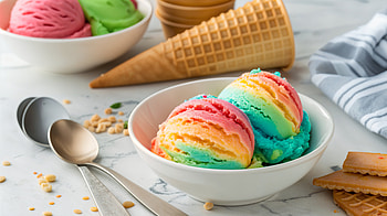 Colorful Gelato Delight - Ultra, gelato, ice cream, dessert, colorful, bowl HD wallpaper