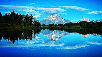 Oxbow Bend Overlook Grand Tetons, lakes, nature, mountains, reflections HD wallpaper