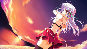 Anime girl, purple, girl, sky, anime HD wallpaper