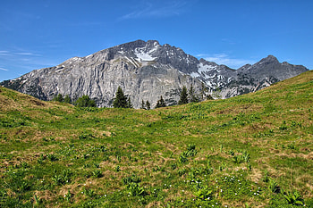 Landscape, Nature, Grass, Sky, Mountains HD wallpaper