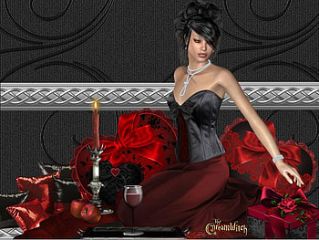 Hearts, valentine, lady, abstract, fantasy HD wallpaper