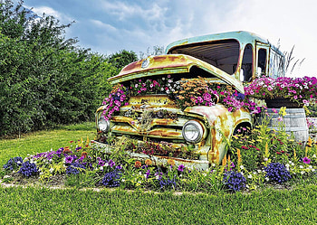 :), summer, flower, car, garden, vara, vintage HD wallpaper