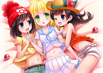 Pokémon, Lillie, mizuki, anime girls, lying down HD wallpaper